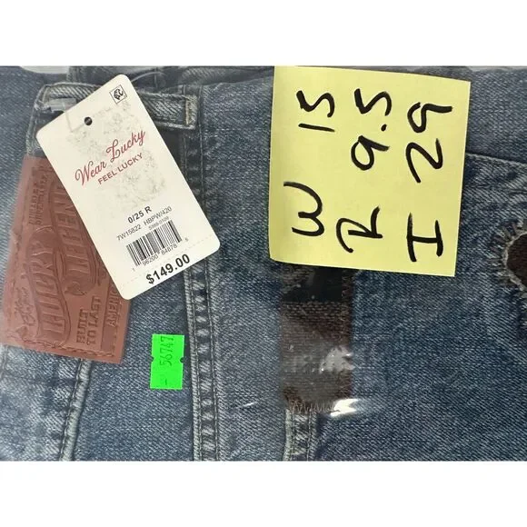 Lucky Legend Mid Rise Boyfriend High Bluff Patchwork Blue Denim Jeans Size 0/25